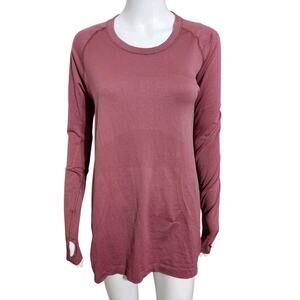 Lululemon Swiftly Tech Long Sleeve Shirt Sz 12 Rust Berr y Crew Pull Over
